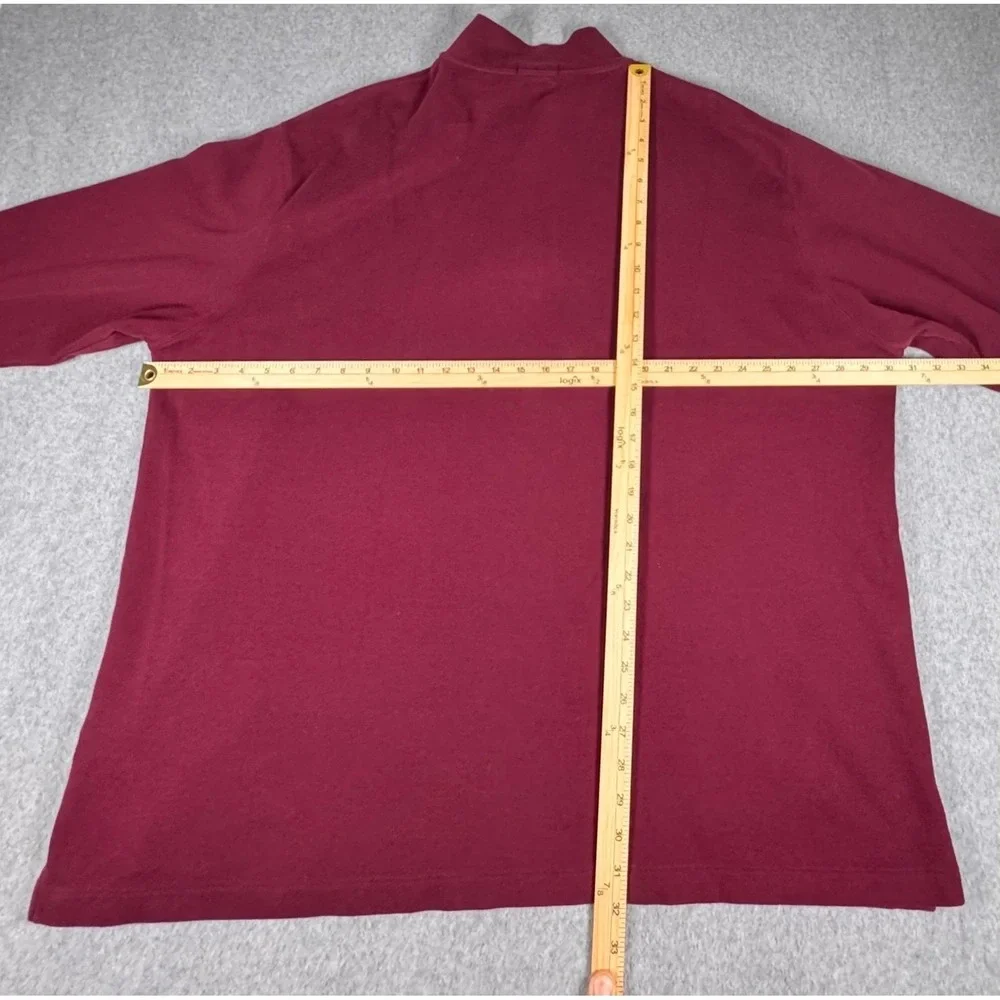 Polo Ralph Lauren Pullover Sweater Mens 3XB Burgundy Quarter Zip Big Pony Logo